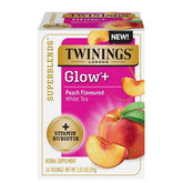 Twinings Superblends Glow+ Vitamin B7/Biotin Peach Flavoured White Tea 16 Tea Bags