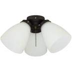3-Light Oil Rubbed Bronze Ceiling Fan Shades LED Light Kit