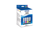 Epson - EcoTank 512 4-Pack Ink Bottles - Cyan/Magenta/Yellow/Photo Black