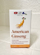 GSL American Ginseng, 60 Capsules