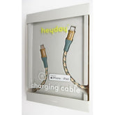 Heyday 6 LTNG to USB-C Braided Cable fits iPhone fits iPad - Rain Teal / Gold