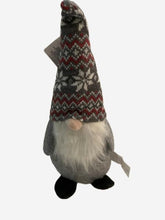 Christmas House Holiday Decor Gnome - 13.75" Tall - Grey Body - Red, White and Grey Hat - Like New