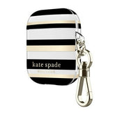 Kate Spade New York Protective Case for Apple AirPods 1st and 2nd gen - Oceanside Stripe Black/Gold Foil - Like New