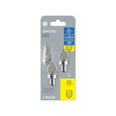 GE Specialty LED 4W Replacement Clear E12 Base C7 Light Bulbs 2 Pack