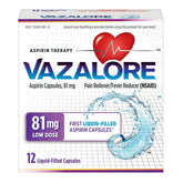 Vazalore Aspirin 81 mg Adult aspirin Liquid-Filled Capsules Low Dose Aspirin Therapy 12 ct