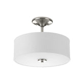 Inspire Collection 17-Watt Brushed Nickel Integrated LED Bedroom Semi-Flush Mount