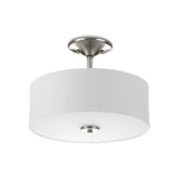 Inspire Collection 17-Watt Brushed Nickel Integrated LED Bedroom Semi-Flush Mount