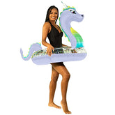 PoolCandy 40" Glitter Dragon Beach & Pool Tube, Filled with Multi Color Glitter. Large Tube Size Perfect for Kids and Adults in The Pool, Lake or Beach. Sparkling Holographic Color Changing Glitter
