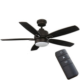 Fawndale 46 in. Indoor Integrated LED Bronze Ceiling Fan with Light Kit 5 Reversible Blades and Remote Control