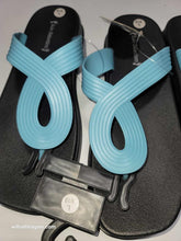 Sole Selection Fashion Flip Flop wrap Thong Sandal Black/ Blue