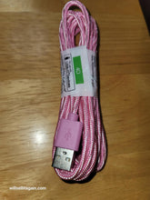 Wireless Gear 10 Ft USB to USB-C Braided Fabric Charging Cable (Pink)