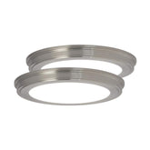 Commercial Electric 13 in. 24-Watt Brushed Nickel Color Changing LED Ceiling Flush Mount with White Acrylic Lens (2-Pack)