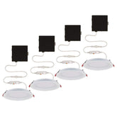 Slim Baffle 4 in. Color Selectable New Construction and Remodel Canless Recessed Integrated LED Kit (4-Pack)