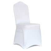 Obstal 10 PCS White Spandex Dining Room Chair Covers for Living Room - Universal Stretch Chair Slipcovers Protector for Wedding, Banquet, and Party - Like New
