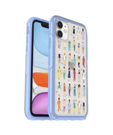 OtterBox Symmetry Series iPhone 11/XR Case - Stand Up Clear and Purple Women Design, Apple Phonecase, Slim Fit, Raised Screen Bumper, Wireless Charging Compatible