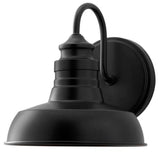 Home Decorators Elmcroft 1-Light Matte Black Farmhouse Wall Mount Sconce Light with Metal Shade - Like New
