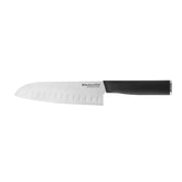 KitchenAid Classic Santoku Knife with Custom-Fit Blade Cover, 7-inch, Sharp Kitchen Knife, High-Carbon Japanese Stainless Steel, Black - Like New