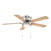 Hugger 25518 LED Brushed Nickel Ceiling Fan 52" w/ Chestnut/Maple Blades