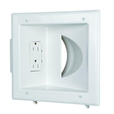 C E Low-Voltage Recessed Media Plate + Receptacle