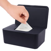 Wipes Dispenser, Wipe Holder for Baby & Adult, Seposeve Refillable Wipe Container, Keeps Wipes Fresh, Far from Dirty Wipes, Easy Open/Close Wipes Pouch Case, Black - Like New