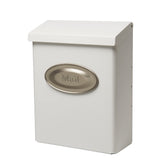 Architectural Mailboxes Designer Galvanized Steel, Locking Wall Mount Mailbox, White with Satin Nickel - Like New