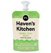 Haven's Kitchen, Aioli Sauce, Herby Yuzu Aioli, 1 Pack (13 Servings Total) - Chickpea-Based Perfection - Natural Ingredients and Easy Resealable Squeezy