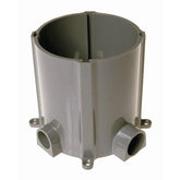 RACO 5511 Round Nonmetallic Floor Box for Concrete Pour 3/4 in. and 1 in. Hubs, 5 in. Inside Dia, Gray