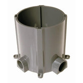 RACO 5511 Round Nonmetallic Floor Box for Concrete Pour 3/4 in. and 1 in. Hubs, 5 in. Inside Dia, Gray