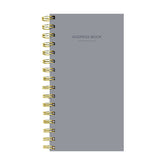 TF PUBLISHING Gray Spiral Address Book | Contact Logbook | Email and Phone Number Organizer with Segmented Sections | Durable Textured Covers and Wire-o Binding | 60 Lined Pages | 3.5” x 6.5”