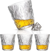 Lovwish Frosted Whiskey Glasses - 4 pc set
