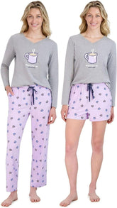 Life is Good Ladies 3 Piece PJ Set (Purple)