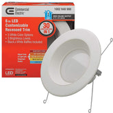 Commerical Electric 6 in. Lumen and Color Changeable Integrated LED Recessed Downlight Retro Fit Trim - Like New