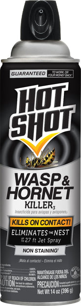 Hot Shot Wasp & Hornet Killer Spray, For Insects Eliminates The Nest, Sprays Up To 27 Feet, 14 fl Ounce