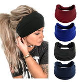 Fashband Boho Headbands Wide Hair Bands Stretchy Yoga Head Wraps Solid Color Knotted Head Bands Elastic Head Turbans Head Scarfs Fashion Hair Accessory for Women and Girls Pack of 5 - Like New