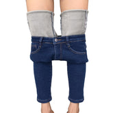 heipeiwa Womens Winter Jeans Fleece Lined Jeans Thermal Thick Skinny Denim Pants Slim Stretch Warm Jeggings Blue - Like New