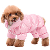 AOFITEE Dog Coat, Waterproof Dog Jacket for Winter, Fullbody Dog Coats Snowsuit, Windproof Puppy Down Jacket Puffer Coat, Fleece Winter Vest for Dogs, Cold Weather Dog Coats for Small Dogs, Pink, XL - Like New