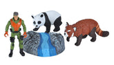 Wild Republic Red Panda & Panda Adventure Playset, Kids Gifts, Mountain Animals, Asia, 4Piece