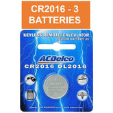 ACDelco CR2016 3V Lithium Coin Cell Battery, Watch and Electronics Button Batteries, 3 Count