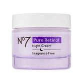 No7 Pure Retinol Night Cream - Collagen-Boosting Retinol Cream that Visibly Smoothes, Plumps & Firms Complexion - Dermatologist Approved & Fragrance-Free (1.69 Fl Oz) - Like New