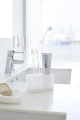 Yamazaki Home Veil Toothbrush Stand – Bathroom Storage Organizer Holder.