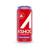 A SHOC Performance Energy Drink, Fruit Punch, Zero Sugar, 16 Ounce Can, Natural Energy Blend, BCAAs, Ocean Minerals, and no Chemical Preservatives