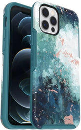 OtterBox Symmetry Series iPhone 12 Pro Max - Seas The Day Blue Ocean Design, Apple Phonecase, Slim Fit, Raised Screen Bumper, Wireless Charging Compatible