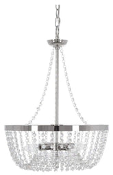 Alsy 4-Lights Polished Nickel Chandelier with Glass Beads - Like New