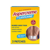 Aspercreme Max Strength Lidocaine Pain Relief Patch XL (3 Count), Odor Free Pain Patches