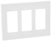 Leviton 80311-SW 3-Gang Decora Plus Wallplate Screwless Snap-On Mount, White - Like New