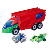 PJ Masks PJ Launching Seeker Preschool Toy, Transforming Vehicle Playset with 2 Cars, 2 Action Figures, and More, for Kids Ages 3 and Up, Red