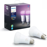 Philips Hue Smart 60W A19 LED Bulb - White and Color Ambiance Color-Changing Light - 2 Pack - 800LM - E26 - Indoor - Control with Hue App - Works with Alexa, Google Assistant and Apple Homekit - Like New