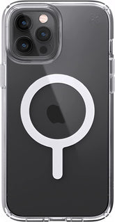 Speck iPhone 12 Clear Case - Drop Protection Fits iPhone 12 Pro & iPhone 12 Phones - Built for MagSafe - Anti-Yellowing & Anti-Fade with Dual Layer Slim Design 6.1 Inch - Perfect Clear Presidio