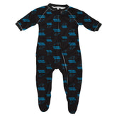 NFL Carolina Panthers Newborn & Infant Raglan Zip Up Coverall Black, 24 Months