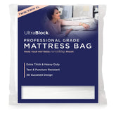 Ultrablock Mattress Bags for Moving or Storage – 6 Mil Reusable Plastic Cover, Tear and Puncture Resistant, Non-Slip Grip, Extra Thick Twin Size Bag – Moving Supplies